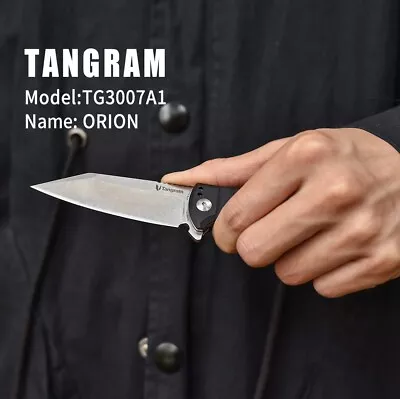 Tangram Folding EDC Knife G10 Handle ACUTO440 Steel Blade Pocket Knife TG3007A1 • $31.92
