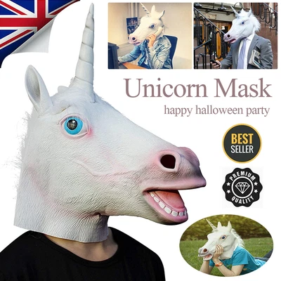 £6.89 • Buy Halloween Horse Head Costume Mask Fancy Parties Unicorn Mask Party Cosplay HOT