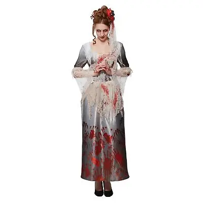 £13.13 • Buy Adult's Ladies Horror Bride Undead Zombie Halloween Fancy Dress Costume 