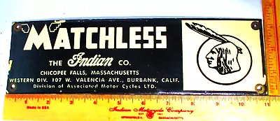 Matchless Indian Sign Vintage Porcelain Old Motorcycle Advertising Memorabilia • $149.50