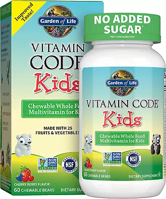 Vegetarian Multivitamin Supplement For Kids Vitamin Code Kids Chewable Raw Whol • $47.54