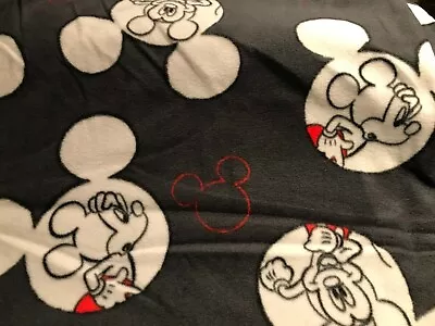 New Mickey Mouse Fleece By The Yard Dark Grey 100% Polyester 59 In Fabric Width  • $8.50