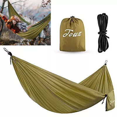 Portable 2 Person Hanging Hammock Rope Swing Fabric Sleeper Bed Garden Camping • $17.03