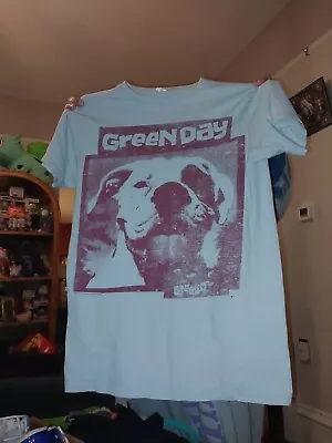 Green Day Slappy 2013 Grey T-Shirt Rock Band Shirt Dog Medium • $14.99