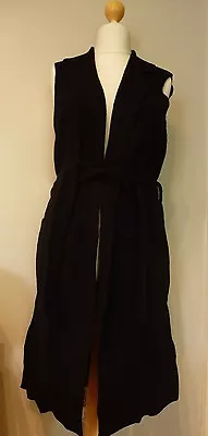 Vero Moda Sissel Sleeveless Long Tall Vest Jacket Size 8 Uk BNWT RRP £44 Black • £17.99