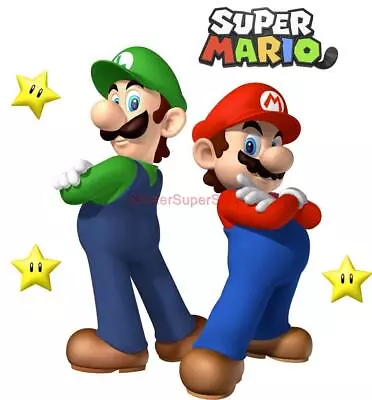 SUPER MARIO And LUIGI Bros Decal Removable WALL STICKER Home Decor Art Giant • $29.62