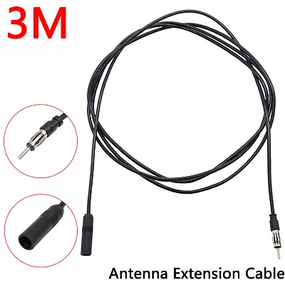 Universal Auto Car Antenna Extension Cord Male Female AM/FM Radio Cable 300cm • $8.35