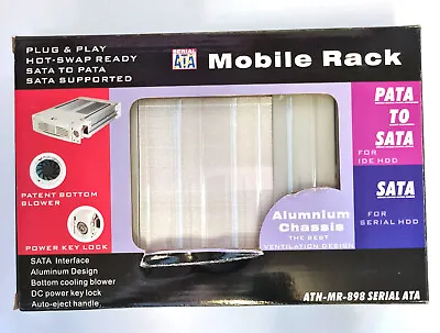 Aluminum Sata Hard Drive Mobile Rack. 5.25  Bay Fitting For PC. White Facia • £12