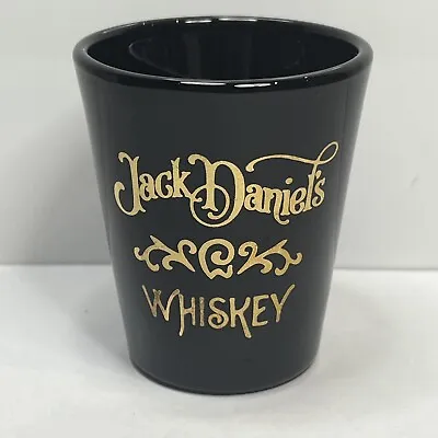 Jack Daniels Whiskey Shot Glass Black Vintage Collectable • $22