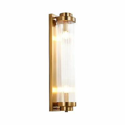 Sconce Luxury Wall Lamp Mid-Century Glass Lampshade Vintage Wall Mounted Gold • $54.62