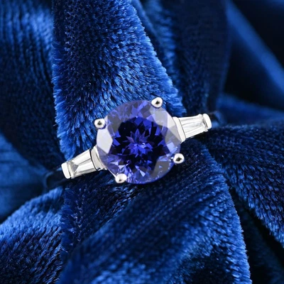 £2385.44 • Buy ILIANA 18ct White Gold AAA Tanzanite Solitaire Ring  Diamond Wt. 3.41 Gms