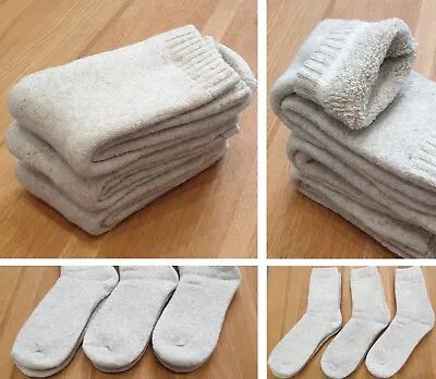 Merino Wool Socks | Thick Warm | 3 Pack | UK 6-11 | Walking / Hiking / Winter • £15.99
