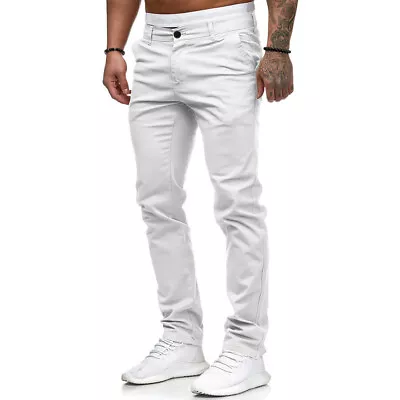 Mens Chino Trousers Slim Stretch Jeans Pants Csaual Suit Pants Jeans Trouser AU • $15.91