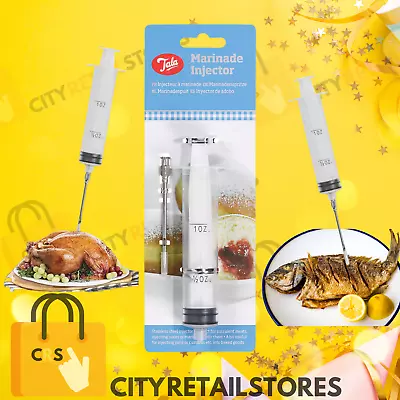 Meat Injector Syringe Marinade Flavor Seasoning Food Needle Chicken Cooking D4 • £7.44