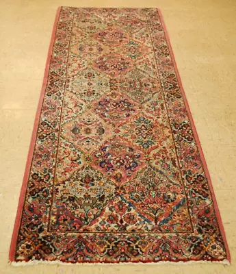 Antique Early Karastan Kirman Multi_color Panel Pattern #717 Rug  2'10  X 7'10  • $800