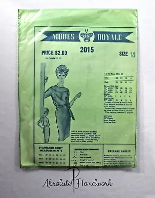 Rare VTG Modes Royale 2015 Sewing Pattern Women's Dress Size12-18 Sealed • $18