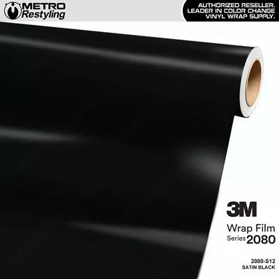 3M 2080 Satin Black Vinyl Vehicle Car Wrap Decal Film Sheet Roll | S12 • $4.95