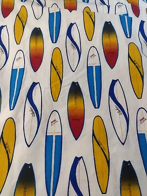 Dean Miller Surf Bedding Surf Board Twin Size Flat Sheet Fabric Aloha Hawaii • $14.99