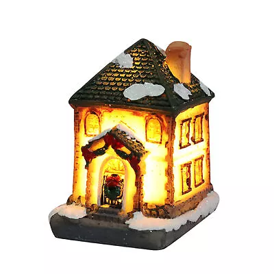 Xmas Decoration Rugged Led Battery Operated Led Mini House Figurine Lightweight • $13.85