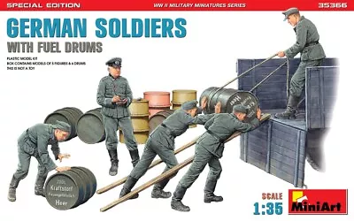 MIN35366 - Miniart 1:35 -German Soldiers W/ Fuel Drums Spec Edition • £11.79