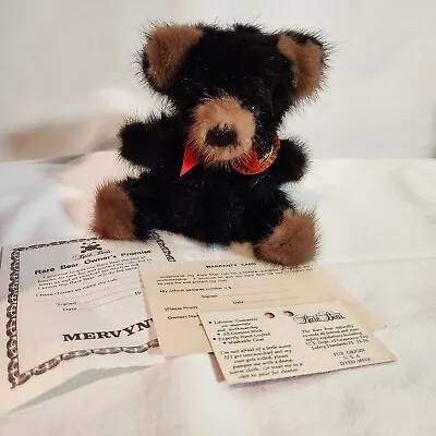 100% Mink Teddy Bear - 1982 Rare Bear Original Tag & Ribbon & Pedigree W/ Seal • $26.99