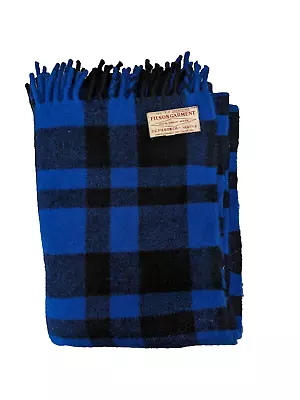 Filson Garment Vintage Mackinaw Adventure Wool Cobalt Blue/Black Blanket • $364
