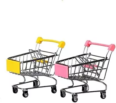 Supermarket Handcart 2 Pcs Mini Shopping Cart Shopping Utility Cart Mode Storag • $21.99