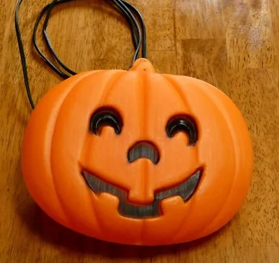 Vintage Halloween Blinky Lighted Pumpkin Glow Lite Face JOL Blow Mold 6.5x9.5 • $25