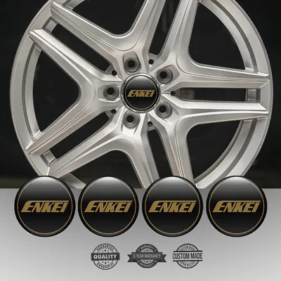 Set Of 4 Silicone Center Wheel Cap Stickers Enkei Emblem Logo Decals Rims • $26.91