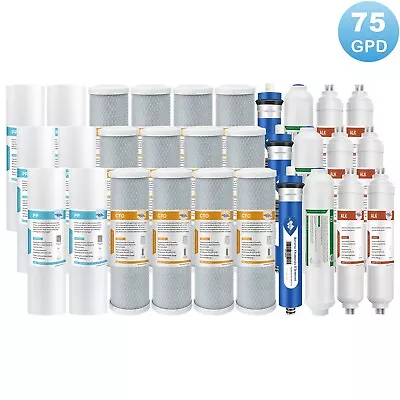 75 GPD RO PH Alkaline Reverse Osmosis Filter Set For APEC 6/7-Stage Water System • $38.99