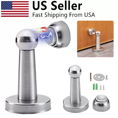 Magnetic Door Stop Holder Stay Home Safety Stopper Guard Office Fitting Screws • $19.89