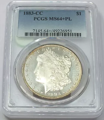 1883-CC Morgan Silver Dollar PCGS MS64+ PL Certified - Carson City Mint - H382 • $600