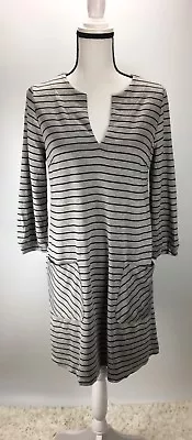 Maternal America Maternity Dress M Medium Shift Pockets Split Neck Stripes NWT • $49.99