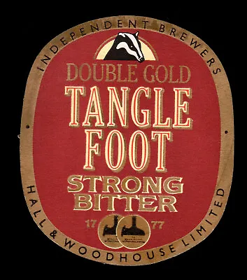 Hall & Woodhouse Double Gold Tangle Foot Vintage Beer Mat • £2.75