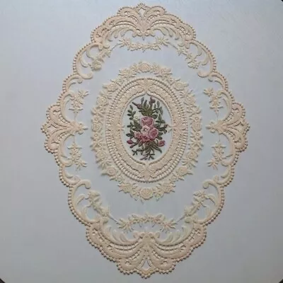 Retro European Oval Lace Embroidered Coaster • $19