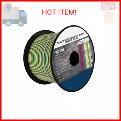 100Foot 4-Way Enough 14 Gauge Trailer Towing Wiring Harness Bonded Wires Spool  • $51.39