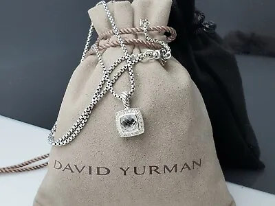 David Yurman 7mm White Topaz Diamonds Albion Pendant Necklace 16-17 Chain • $275