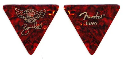 Vintage REO Speedwagon Bruce Hall Signature Triangle Brown Tour Guitar Pick • $49.99