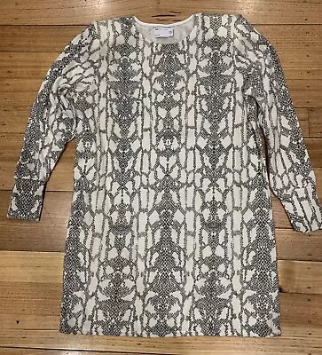 $15 • Buy ASOS DESIGN Long Sleeve Super Soft Mini Jumper Dress Snake Print 16 NWOT UK Made