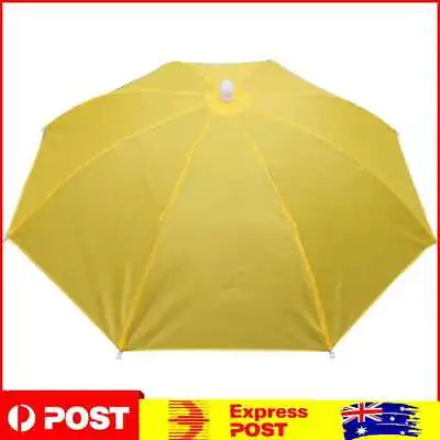 $10.19 • Buy Fishing Umbrella Hat Foldable Outdoor Sun Shade Waterproof Cap (Yellow)