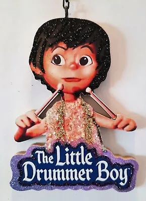 LITTLE DRUMMER BOY * Glittered WOOD - CHRISTMAS ORNAMENT * Vtg Img • $10.50