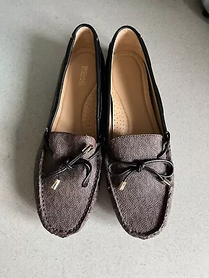 Michael Kors Logo Printed Slip On Faux Leather Loafer ShoesSz 10 New • $55