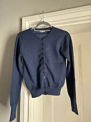 Margaret Howell Women’s Blue Cardigan 100% Merino Wool Size UK 8 • £38