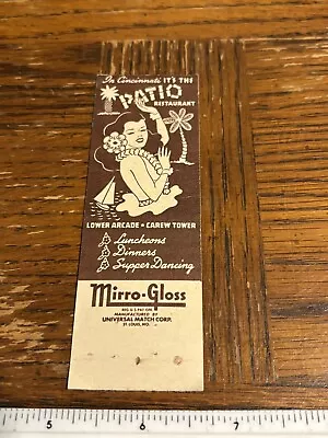 1950s Cincinnati OH Tiki Bar Girlie Advertising Matchbook Patio Restaurant • $9.89