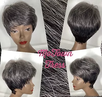 MoTown Tress Synthetic Wig Short Salt & Pepper Size Average CLEAN GUC R-4 • $18.50