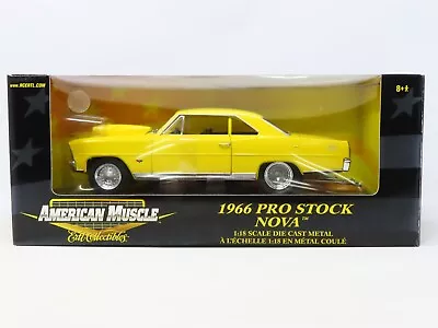 1:18 Scale Ertl American Muscle Diecast Car #36673 1966 Pro Stock Nova - Yellow • $99.95