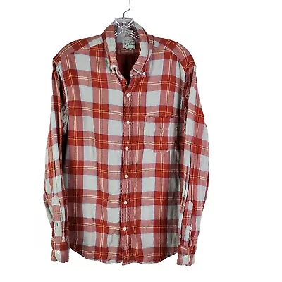 J. Crew Flannel Shirt Mens Large Multicolor Cotton Plaid Long Sleeve Collared • $15.67