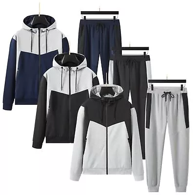 Men's High Fashion Tracksuit Set Zipped Pocket Scuba Designer Sweatshirt Joggers • £24.99