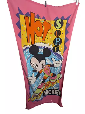 Vintage Disney Mickey Mouse Skate Time Beach Towel Surfing 90s Franco • $14.95