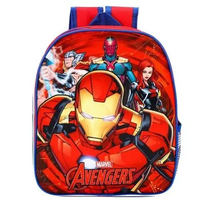 Kids Boys Junior Novelty IRONMAN AVENGERS Backpack School Bag Rucksack Character • £7.59